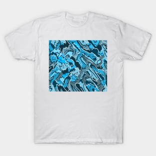 Blue and Gray Icy Abstract Art T-Shirt